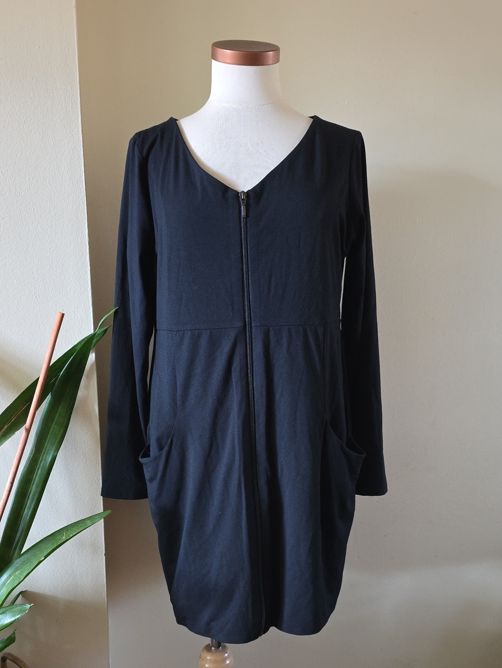 MIIK Canada LS Tunic Dress - Rayon From  Bamboo - Black XL
